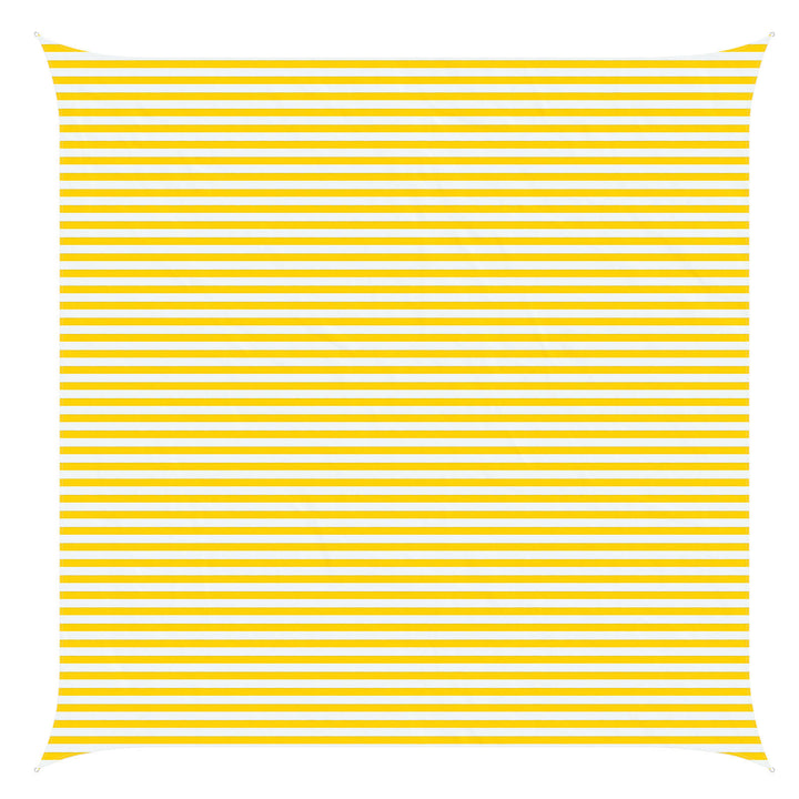 Solskygge sejl Gul og Hvid 6 x 6 m 100% polyester Oxford