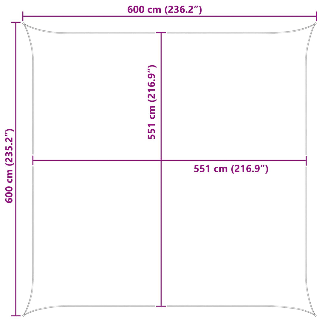 Solskygge sejl Gul og Hvid 6 x 6 m 100% polyester Oxford