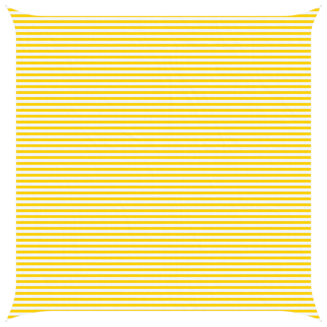 Solskygge sejl Gul og Hvid 7 x 7 m 100% polyester Oxford