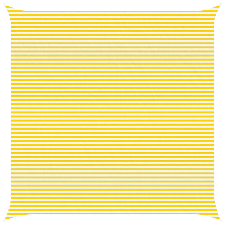 Solskygge sejl Gul og Hvid 7 x 7 m 100% polyester Oxford