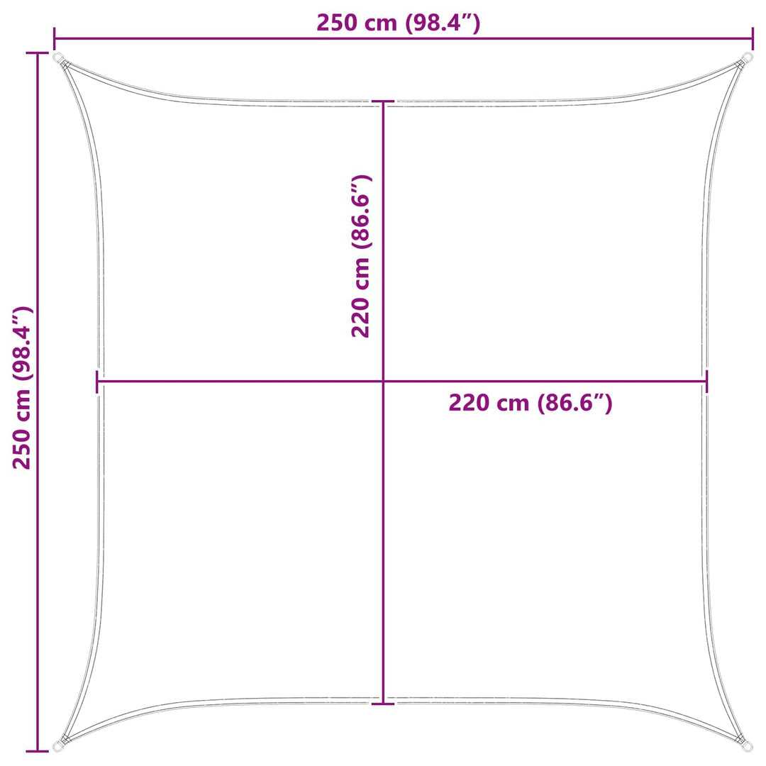 Solskygge sejl Blå og Hvid 2,5 x 2,5 m 100% polyester Oxford