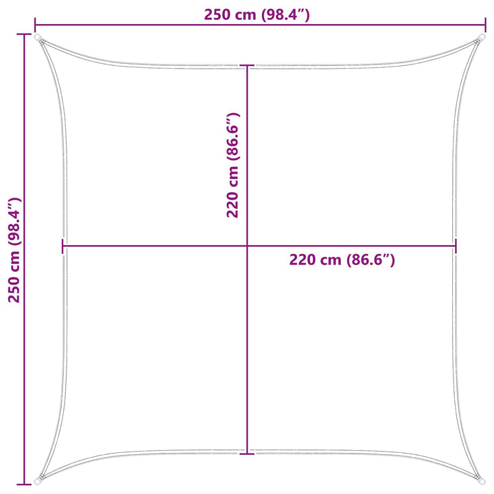 Solskygge sejl Blå og Hvid 2,5 x 2,5 m 100% polyester Oxford