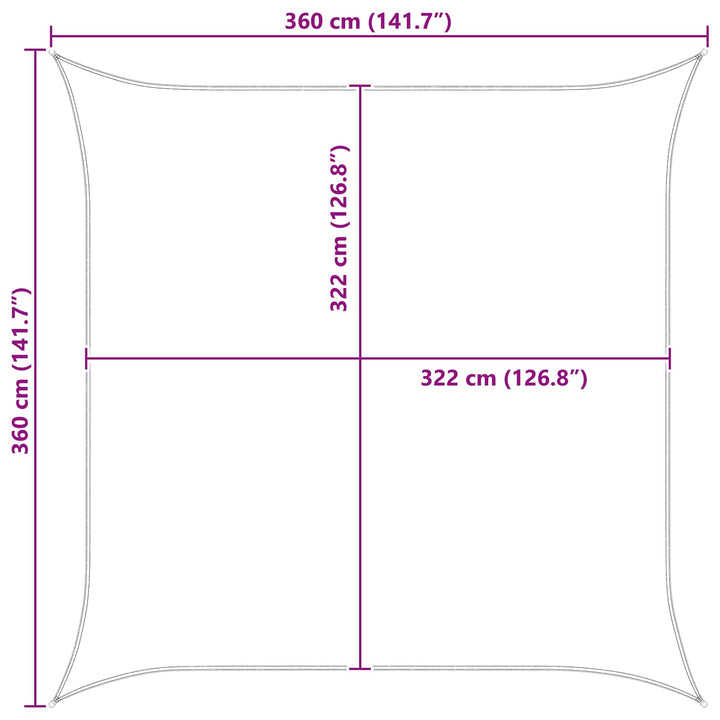 Solskygge sejl Blå og Hvid 3,6 x 3,6 m 100% polyester Oxford