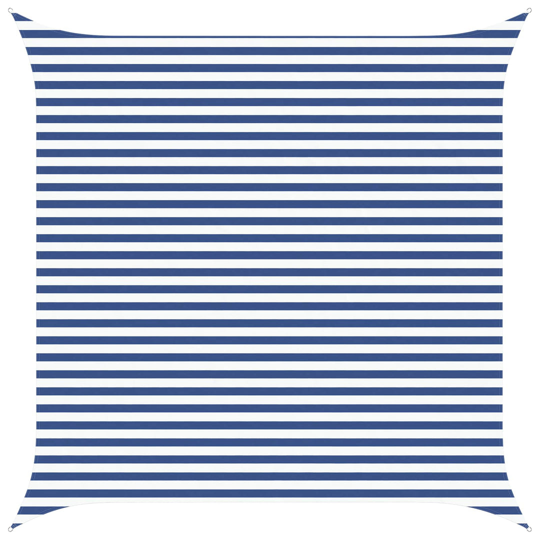 Solskygge sejl Blå og Hvid 4 x 4 m 100% polyester Oxford