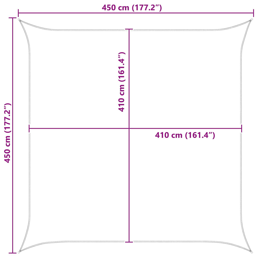 Solskygge sejl Blå og Hvid 4,5 x 4,5 m 100% polyester Oxford
