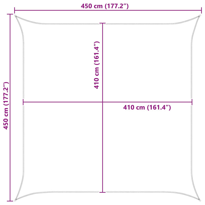 Solskygge sejl Blå og Hvid 4,5 x 4,5 m 100% polyester Oxford