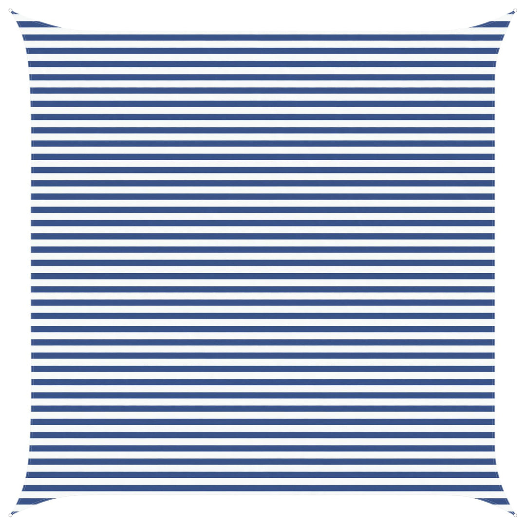 Solskygge sejl Blå og Hvid 5 x 5 m 100% polyester Oxford