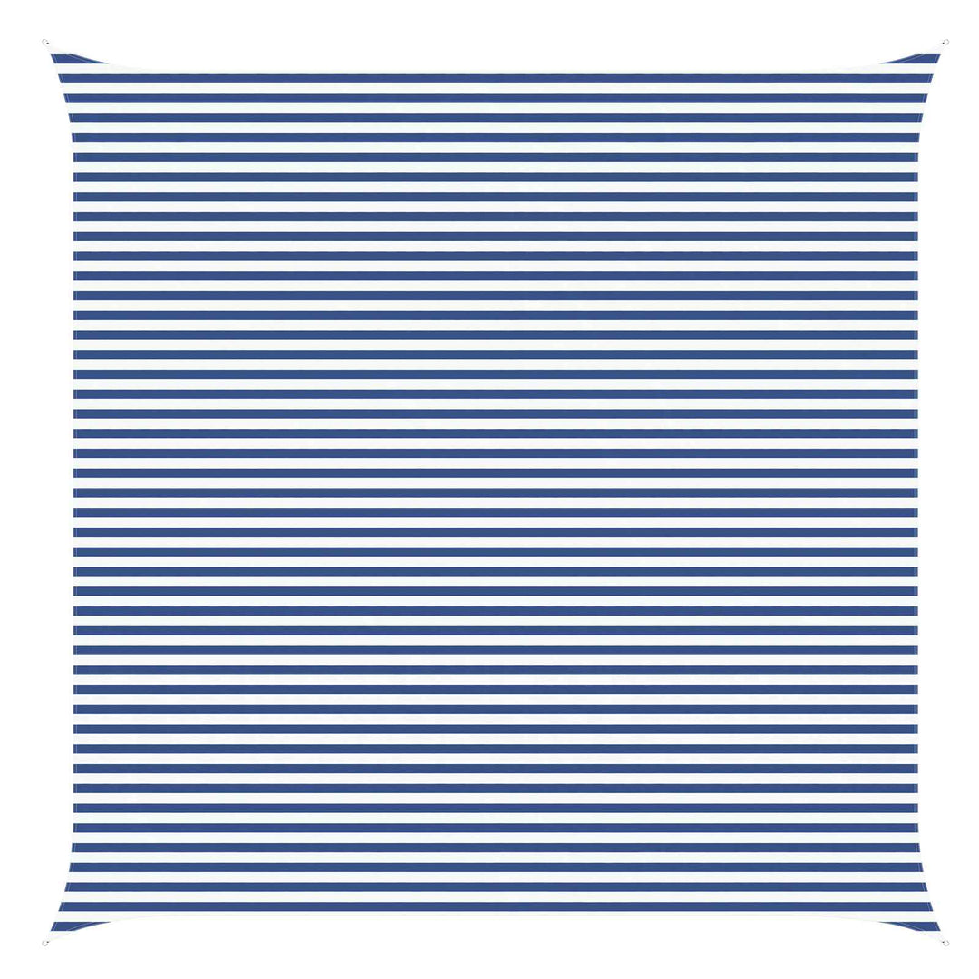Solskygge sejl Blå og Hvid 6 x 6 m 100% polyester Oxford