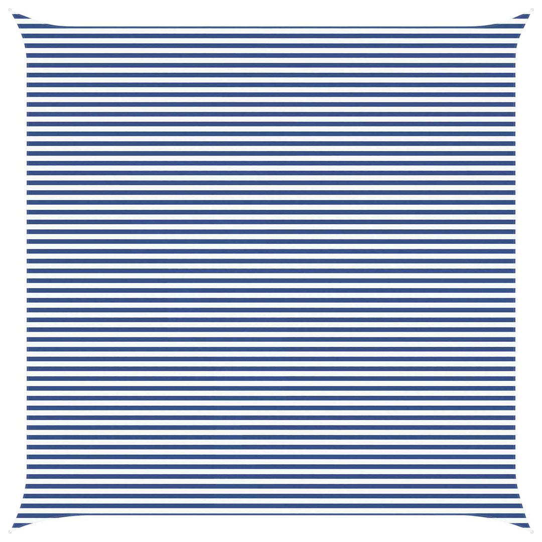 Solskygge sejl Blå og Hvid 7 x 7 m 100% polyester Oxford