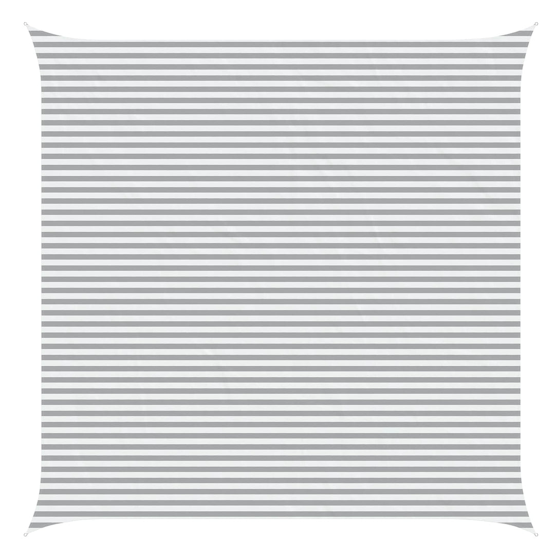 Solskygge sejl Lys Grå og Hvid 6 x 6 m 100% polyester Oxford