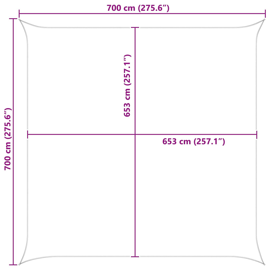 Solskygge sejl Lys Grå og Hvid 7 x 7 m 100% polyester Oxford