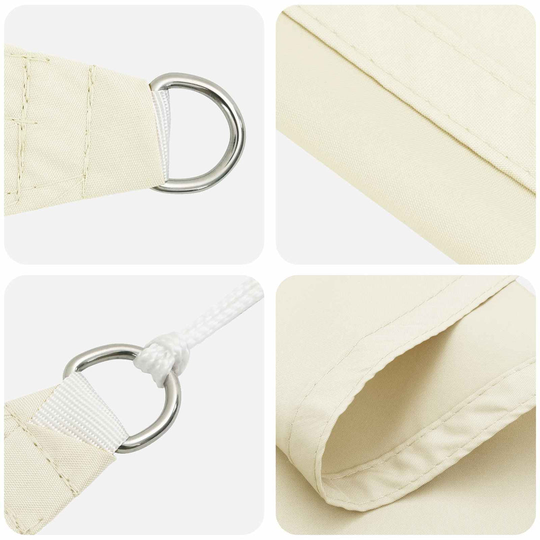 Solskygge sejl Cremefarvet 6 x 2 m 100% polyester Oxford