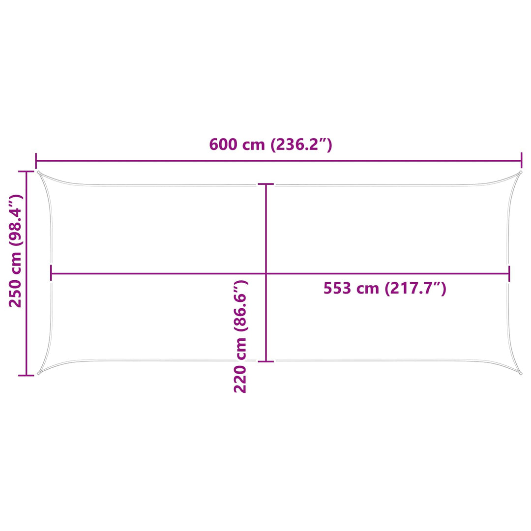 Solskygge sejl Gul 6 x 2,5 m 100% polyester Oxford