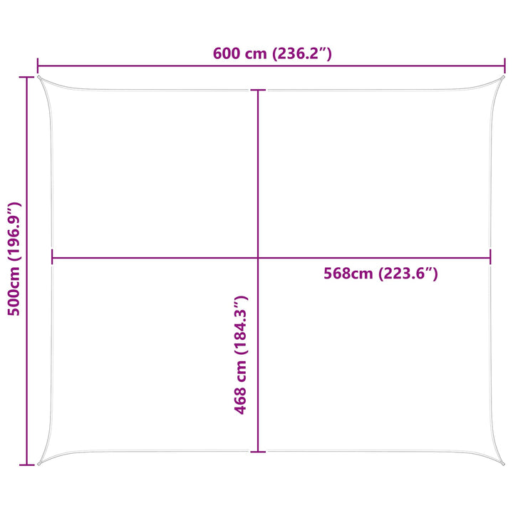 Solskygge sejl Orange og Brun 6 x 5 m 100% polyester Oxford
