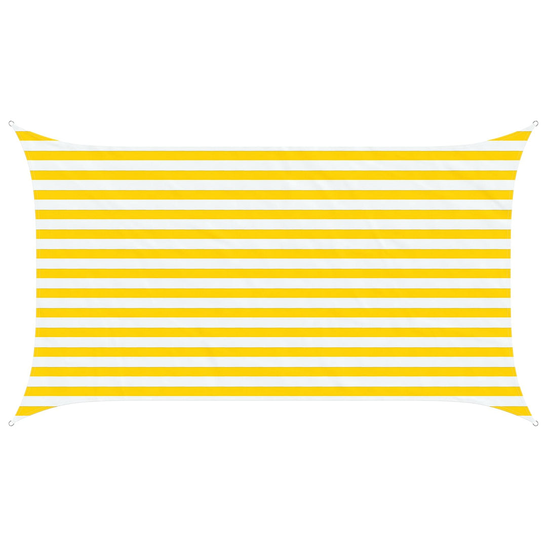 Solskygge sejl Gul og Hvid 3,5 x 2 m 100% polyester Oxford