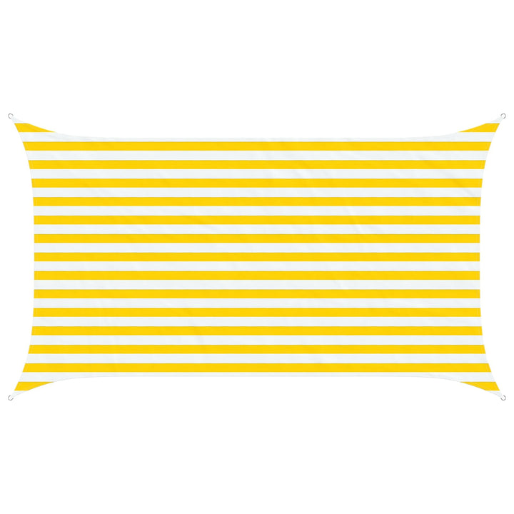 Solskygge sejl Gul og Hvid 3,5 x 2 m 100% polyester Oxford