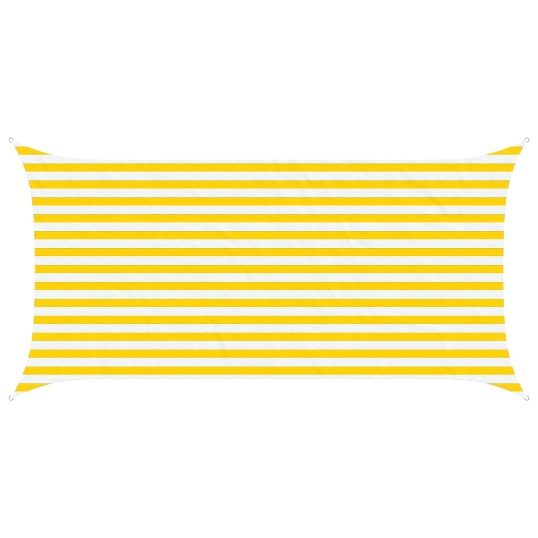 Solskygge sejl Gul og Hvid 4 x 2 m 100% polyester Oxford