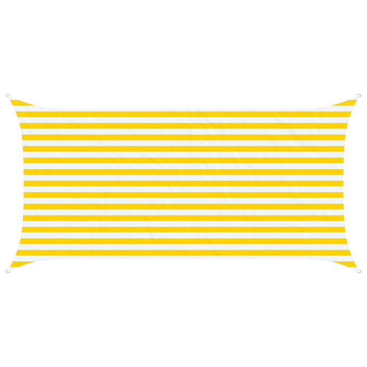 Solskygge sejl Gul og Hvid 4 x 2 m 100% polyester Oxford