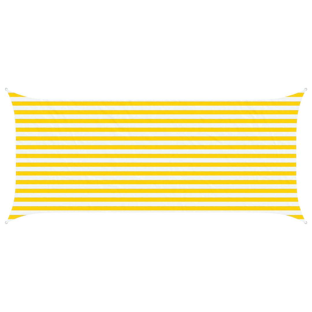 Solskygge sejl Gul og Hvid 4,5 x 2 m 100% polyester Oxford