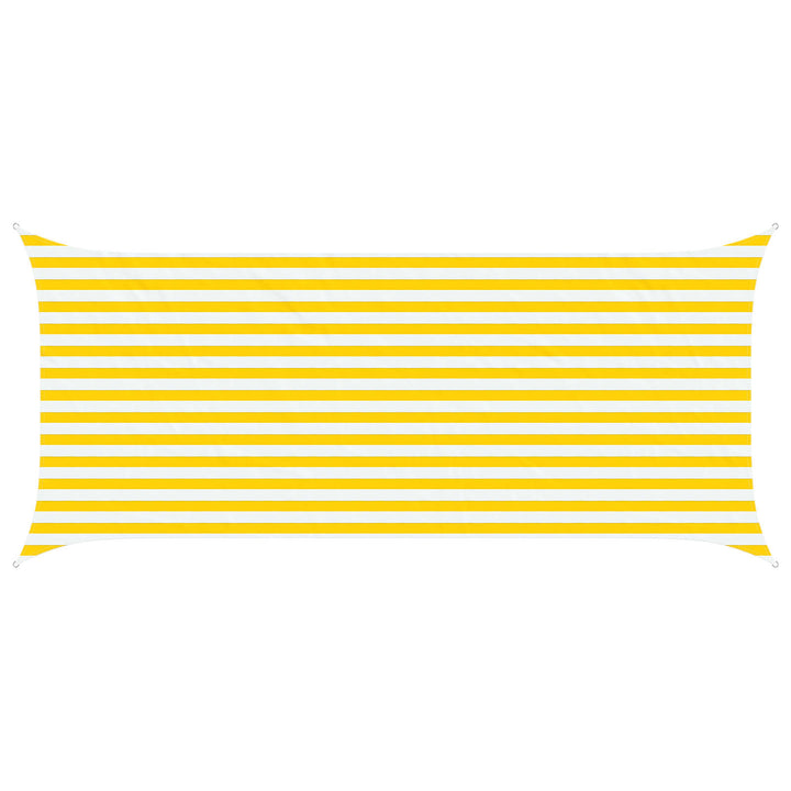 Solskygge sejl Gul og Hvid 4,5 x 2 m 100% polyester Oxford