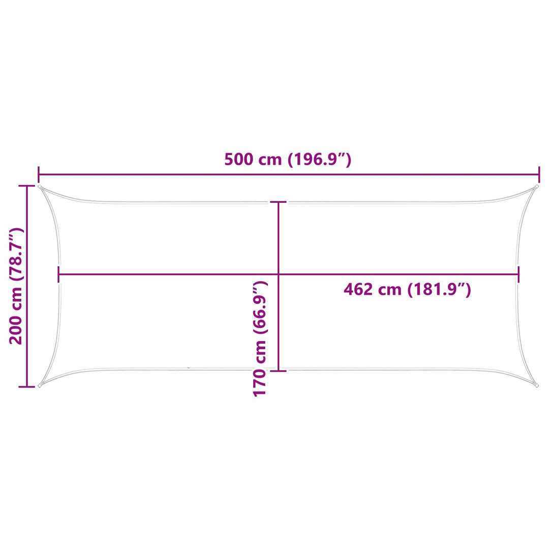 Solskygge sejl Gul og Hvid 5 x 2 m 100% polyester Oxford
