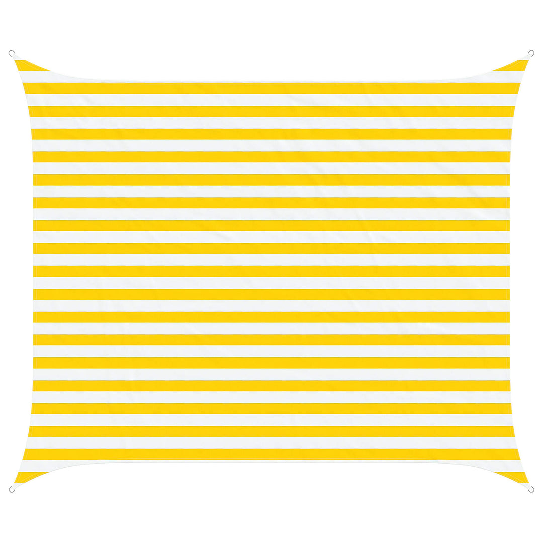 Solskygge sejl Gul og Hvid 2,5 x 3 m 100% polyester Oxford