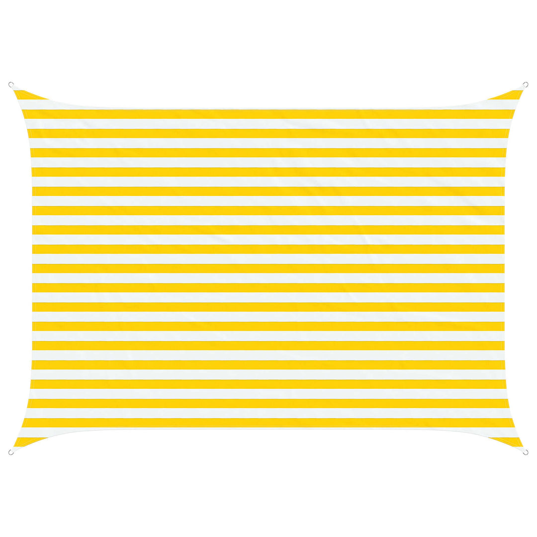 Solskygge sejl Gul og Hvid 3,5 x 2,5 m 100% polyester Oxford