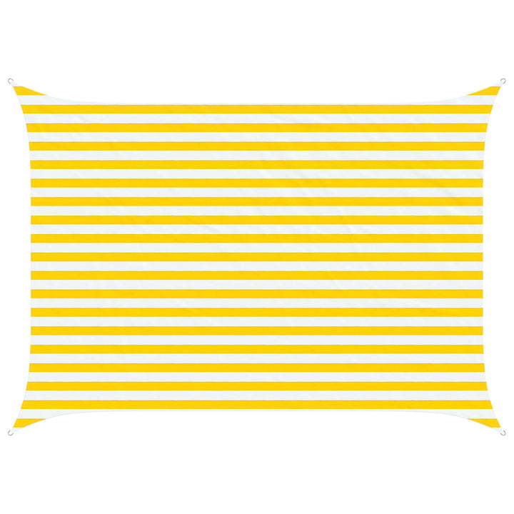 Solskygge sejl Gul og Hvid 3,5 x 2,5 m 100% polyester Oxford