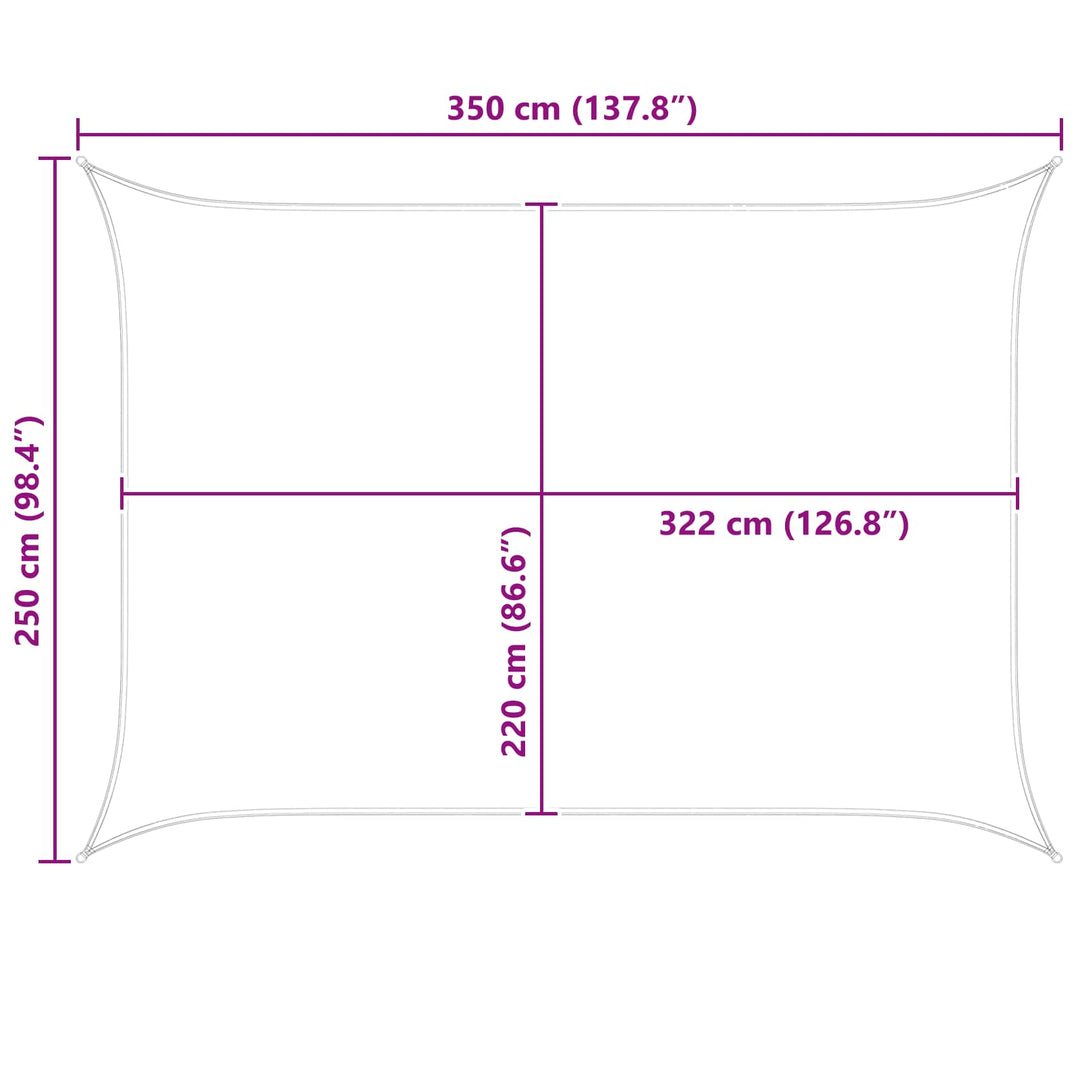 Solskygge sejl Gul og Hvid 3,5 x 2,5 m 100% polyester Oxford