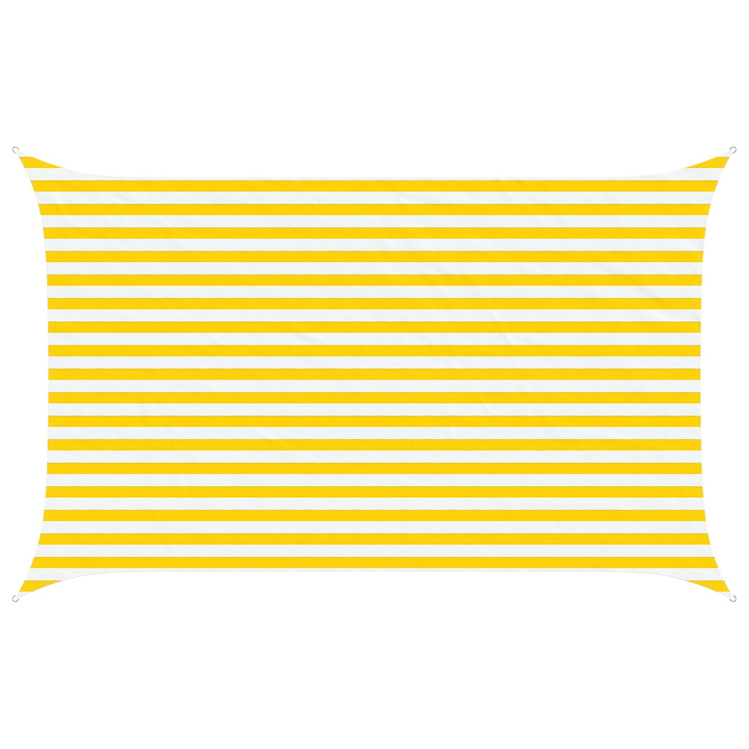 Solskygge sejl Gul og Hvid 4 x 2,5 m 100% polyester Oxford