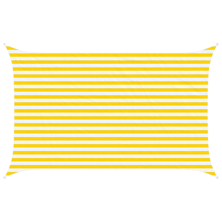 Solskygge sejl Gul og Hvid 4 x 2,5 m 100% polyester Oxford
