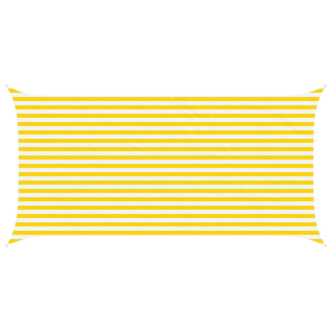 Solskygge sejl Gul og Hvid 5 x 2,5 m 100% polyester Oxford