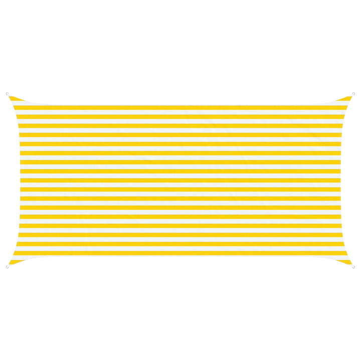 Solskygge sejl Gul og Hvid 5 x 2,5 m 100% polyester Oxford
