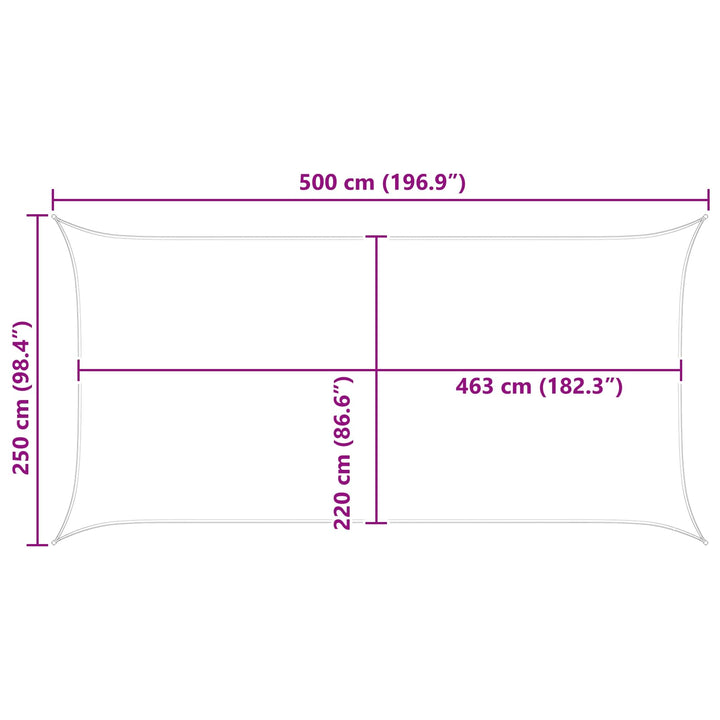 Solskygge sejl Gul og Hvid 5 x 2,5 m 100% polyester Oxford