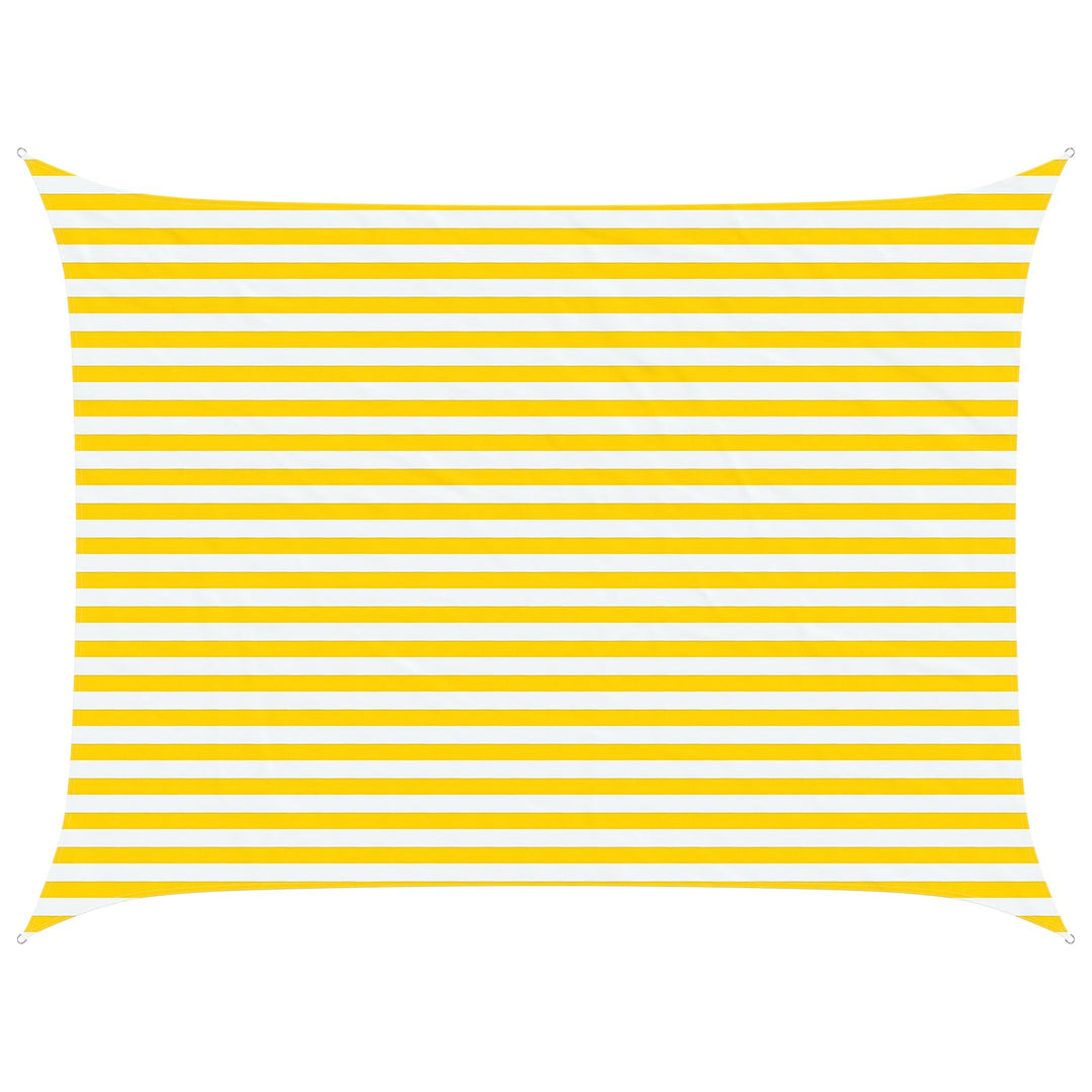 Solskygge sejl Gul og Hvid 4 × 3 m 100% polyester Oxford