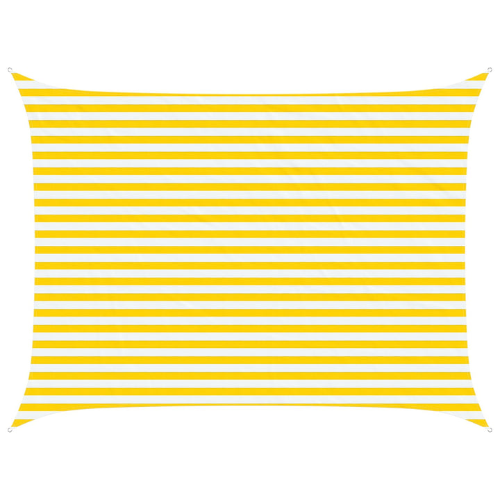 Solskygge sejl Gul og Hvid 4 × 3 m 100% polyester Oxford