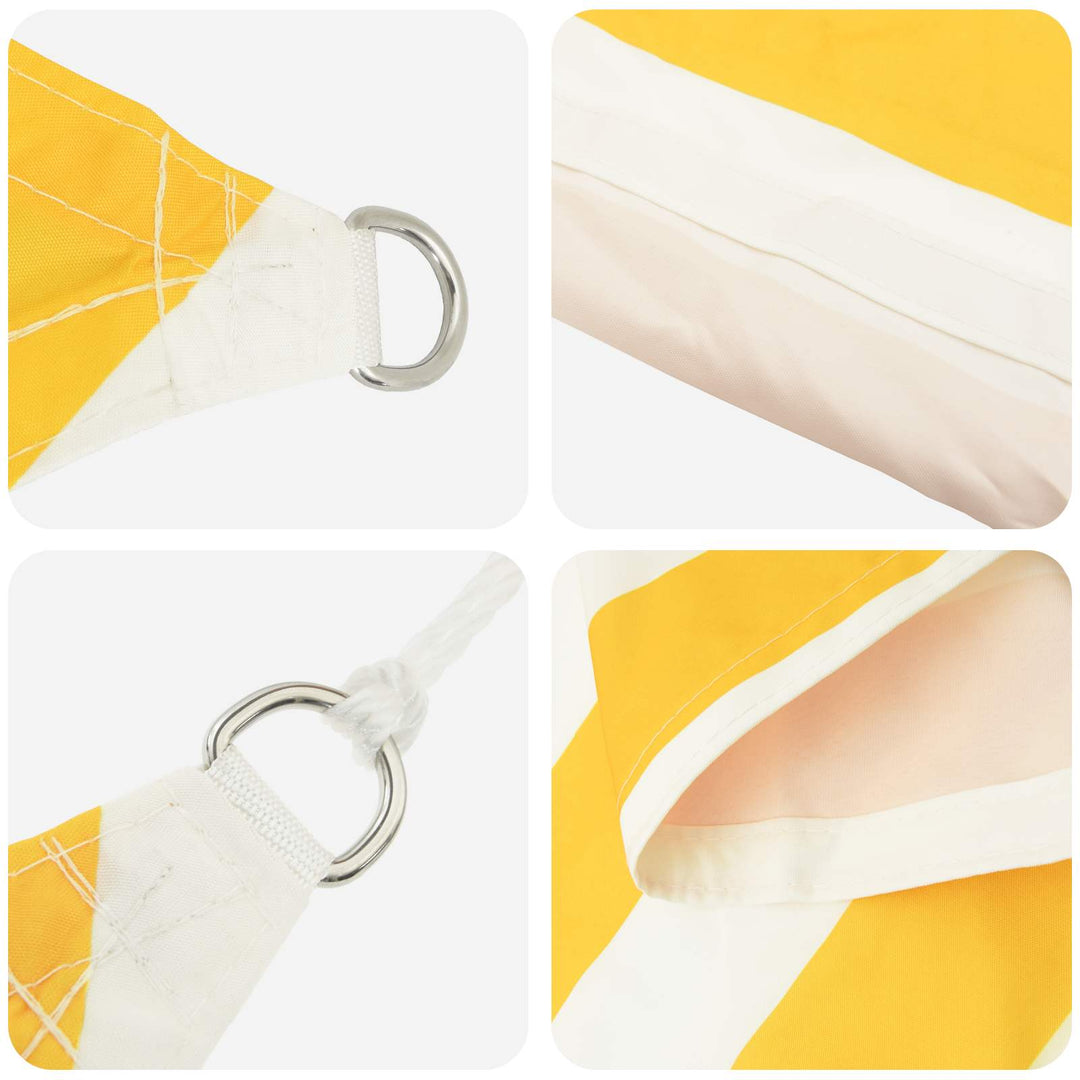 Solskygge sejl Gul og Hvid 4,5 × 3 m 100% polyester Oxford