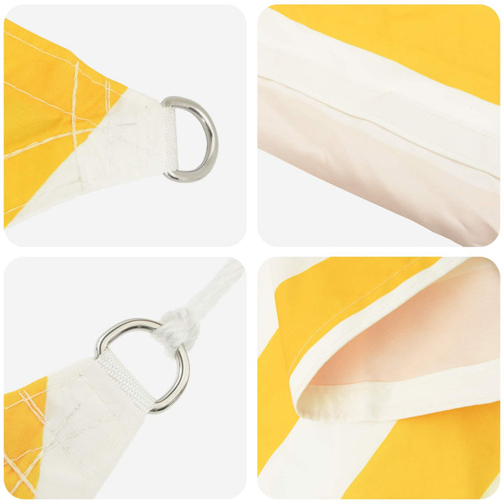 Solskygge sejl Gul og Hvid 4,5 × 3 m 100% polyester Oxford