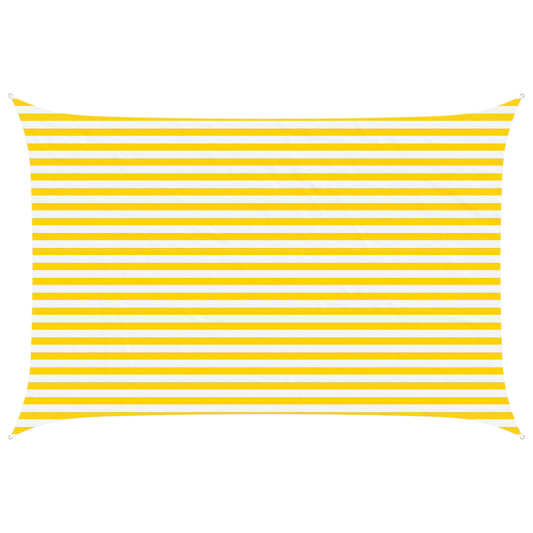 Solskygge sejl Gul og Hvid 4,5 × 3 m 100% polyester Oxford