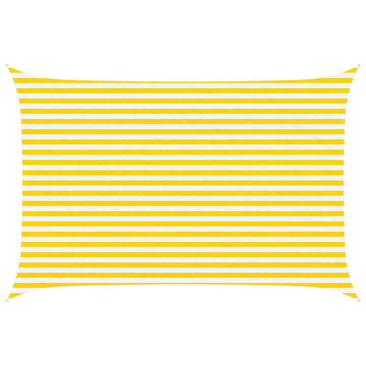 Solskygge sejl Gul og Hvid 4,5 × 3 m 100% polyester Oxford