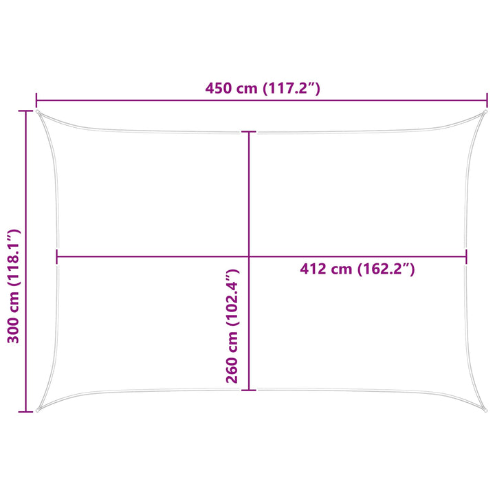 Solskygge sejl Gul og Hvid 4,5 × 3 m 100% polyester Oxford