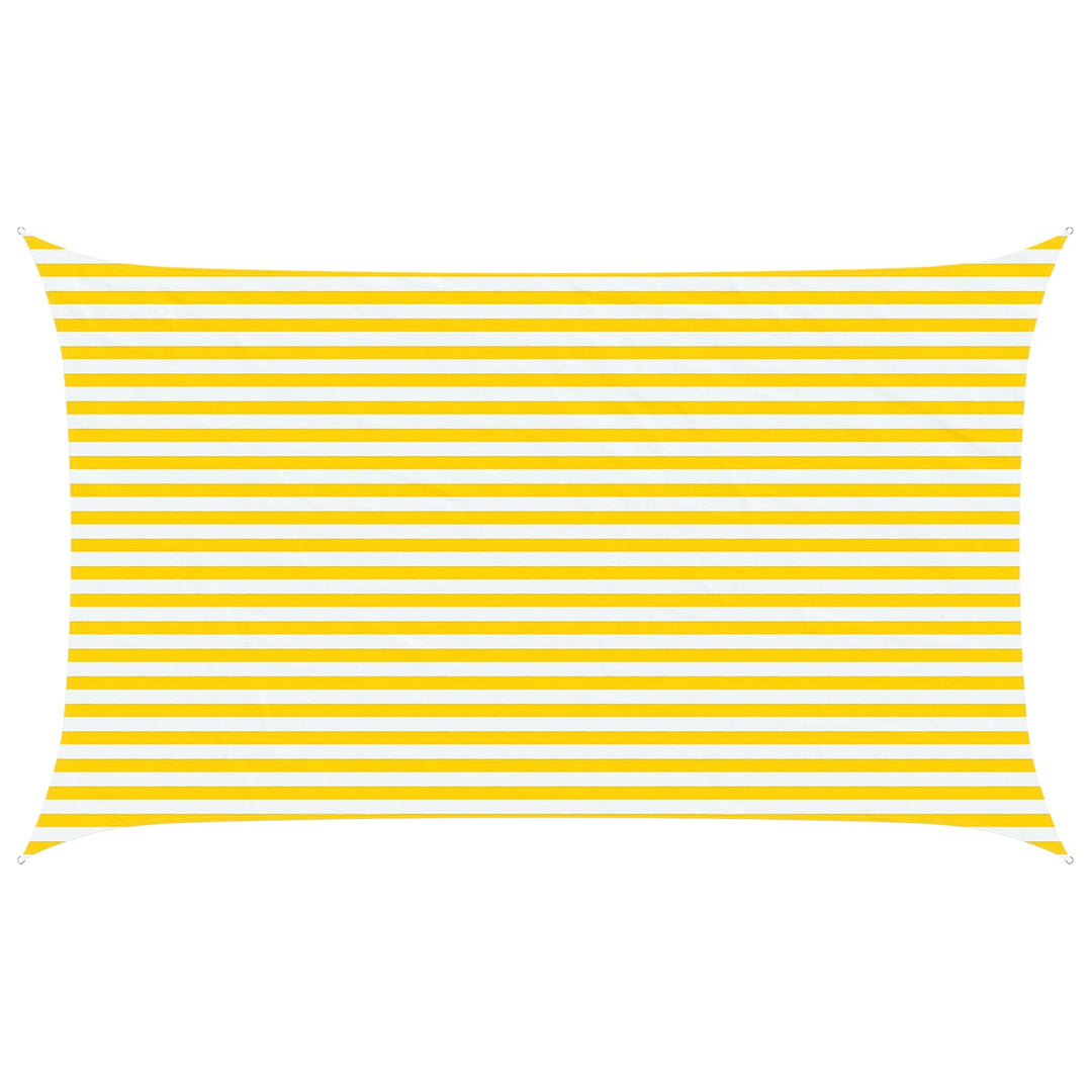 Solskygge sejl Gul og Hvid 5 x 3 m 100% polyester Oxford