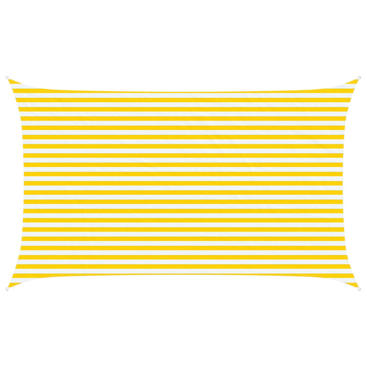 Solskygge sejl Gul og Hvid 5 x 3 m 100% polyester Oxford