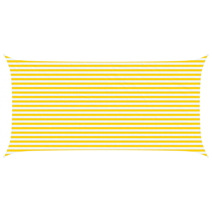Solskygge sejl Gul og Hvid 6 x 3 m 100% polyester Oxford