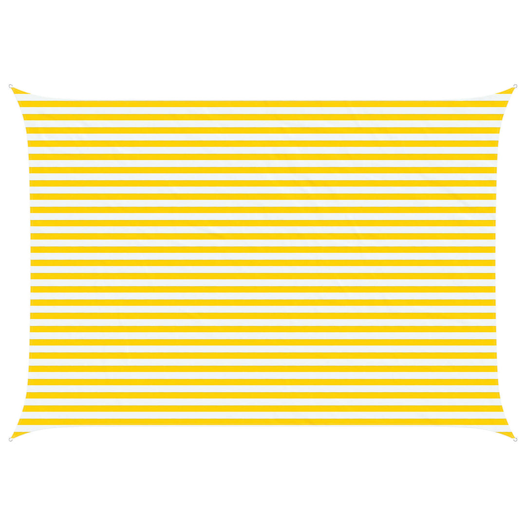 Solskygge sejl Gul og Hvid 5 × 3,5 m 100% polyester Oxford