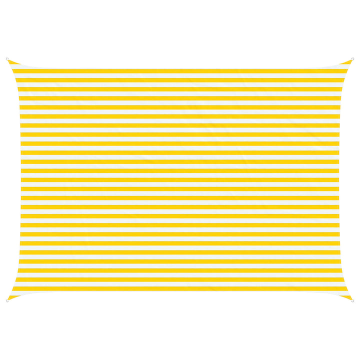 Solskygge sejl Gul og Hvid 5 × 3,5 m 100% polyester Oxford