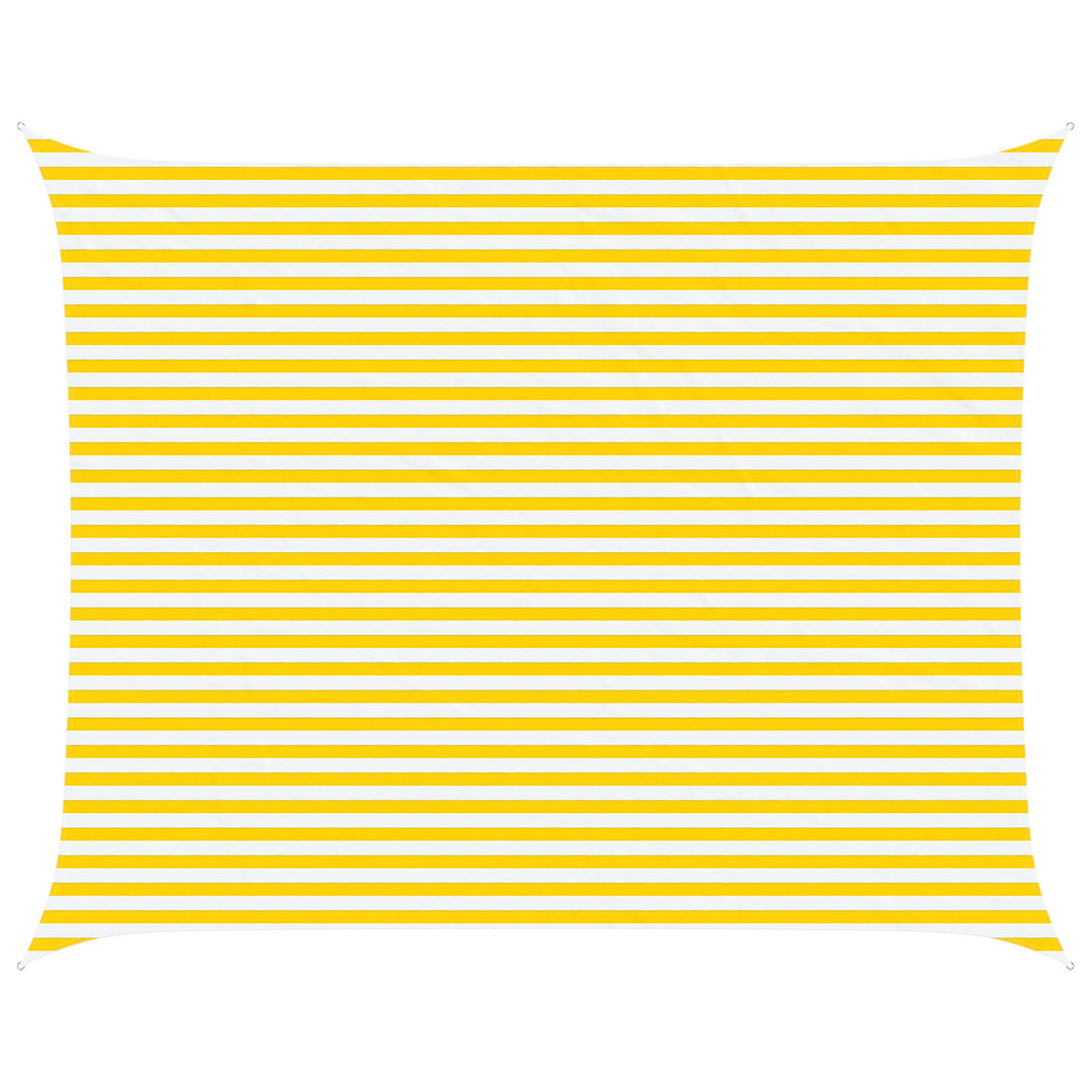 Solskygge sejl Gul og Hvid 5 x 4 m 100% polyester Oxford