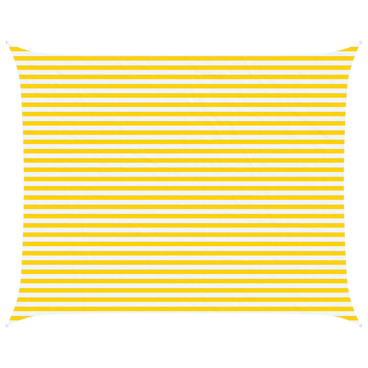 Solskygge sejl Gul og Hvid 5 x 4 m 100% polyester Oxford