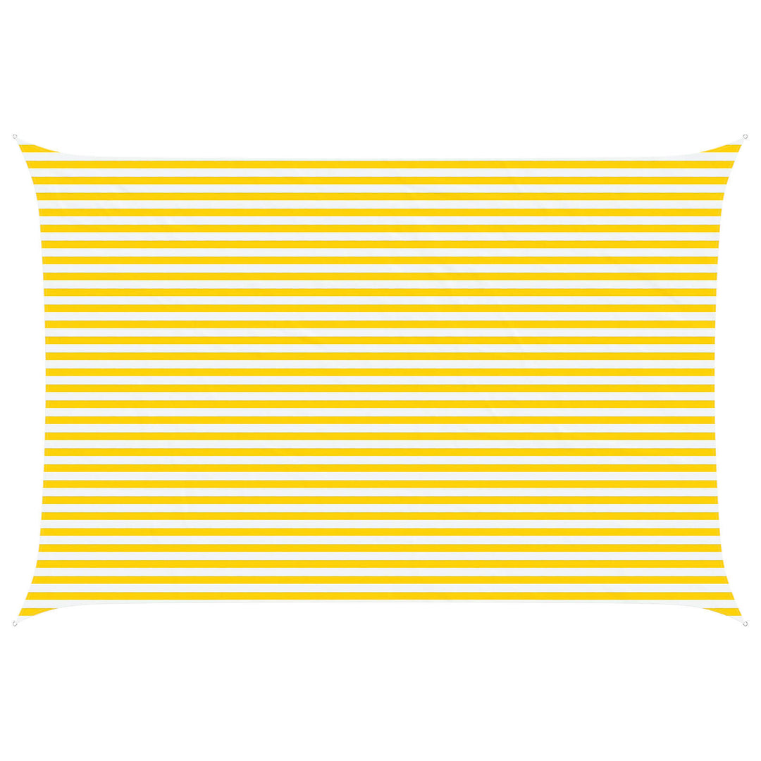 Solskygge sejl Gul og Hvid 6 x 4 m 100% polyester Oxford