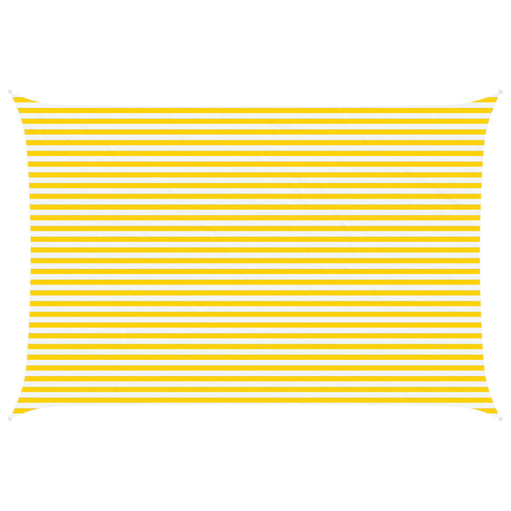 Solskygge sejl Gul og Hvid 6 x 4 m 100% polyester Oxford